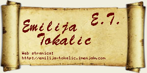 Emilija Tokalić vizit kartica